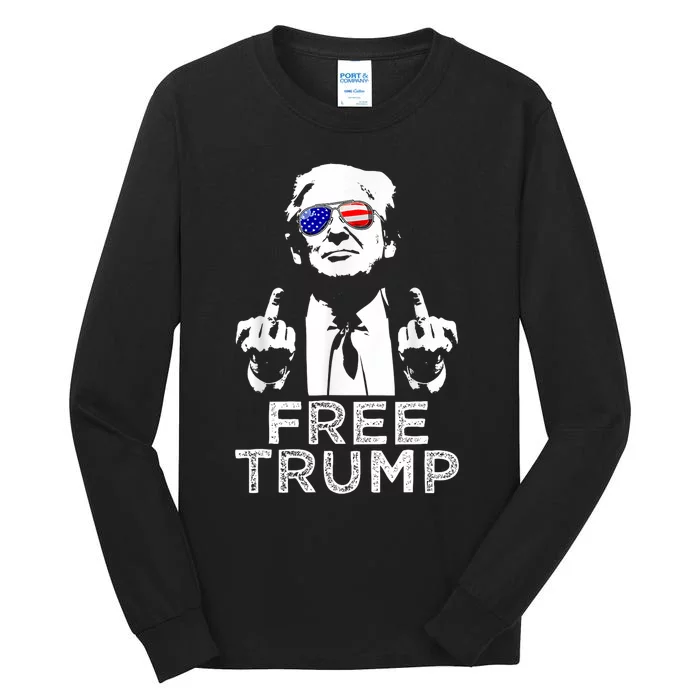 Free Trump Free Donald Trump 2024 Always Support Trump Tall Long Sleeve T-Shirt