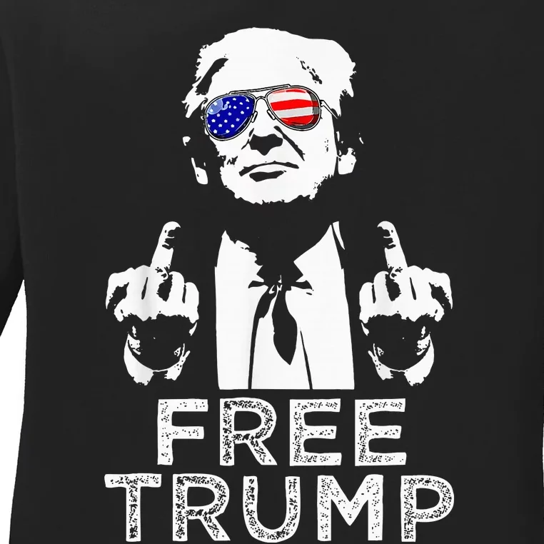 Free Trump Free Donald Trump 2024 Ladies Long Sleeve Shirt