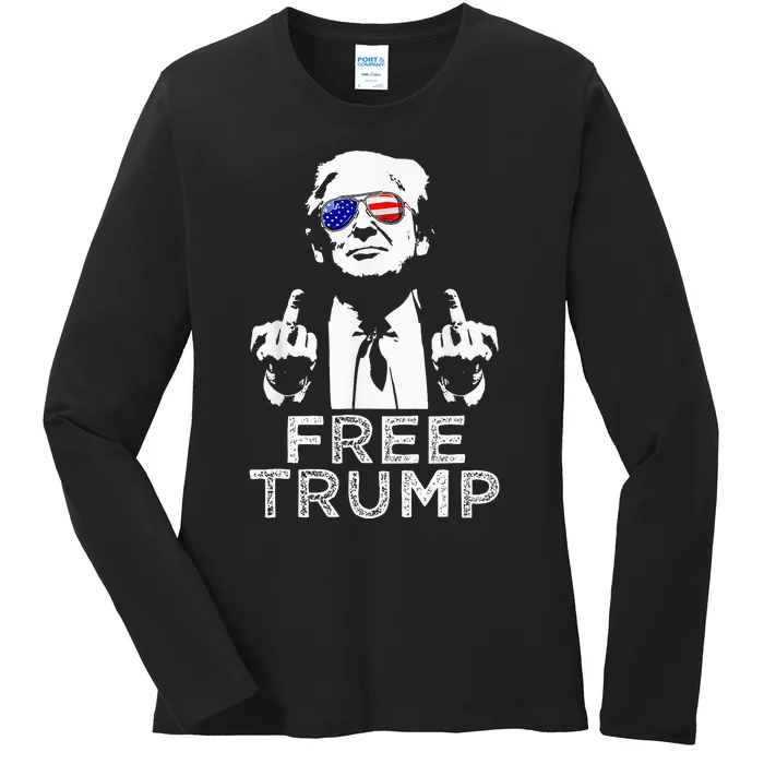 Free Trump Free Donald Trump 2024 Ladies Long Sleeve Shirt