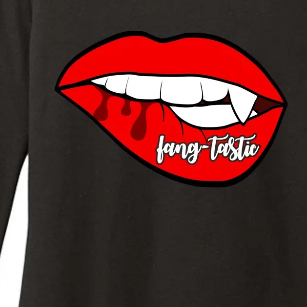 Fang Tastic Funny Vampire Lips Womens CVC Long Sleeve Shirt