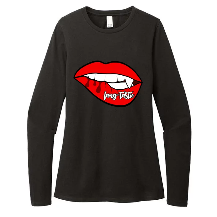 Fang Tastic Funny Vampire Lips Womens CVC Long Sleeve Shirt