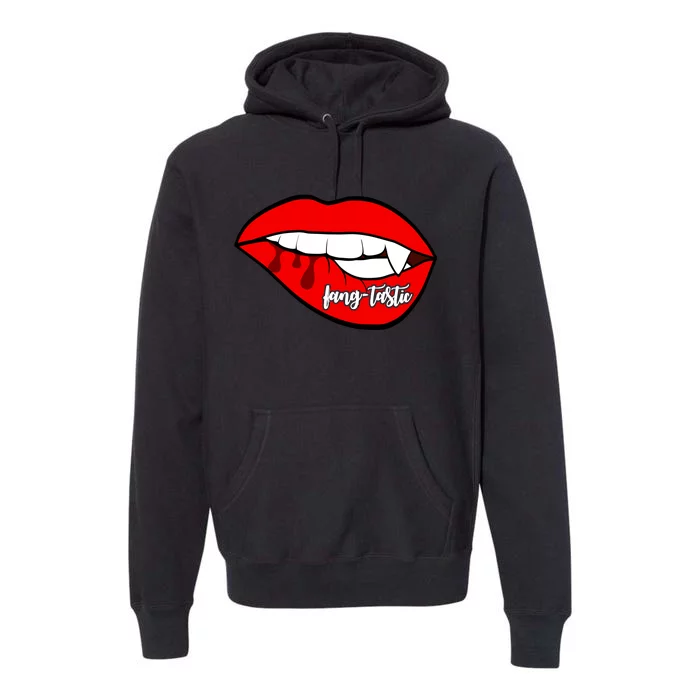 Fang Tastic Funny Vampire Lips Premium Hoodie