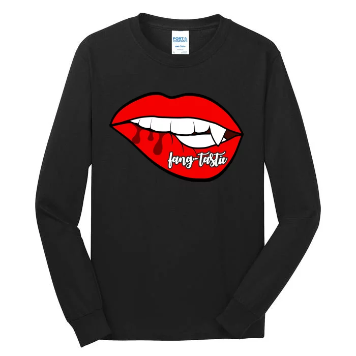 Fang Tastic Funny Vampire Lips Tall Long Sleeve T-Shirt