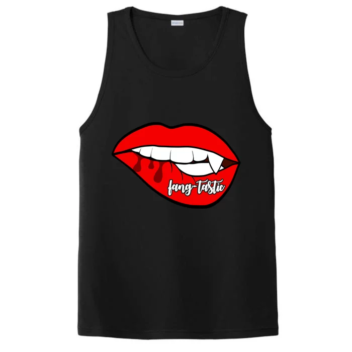 Fang Tastic Funny Vampire Lips Performance Tank