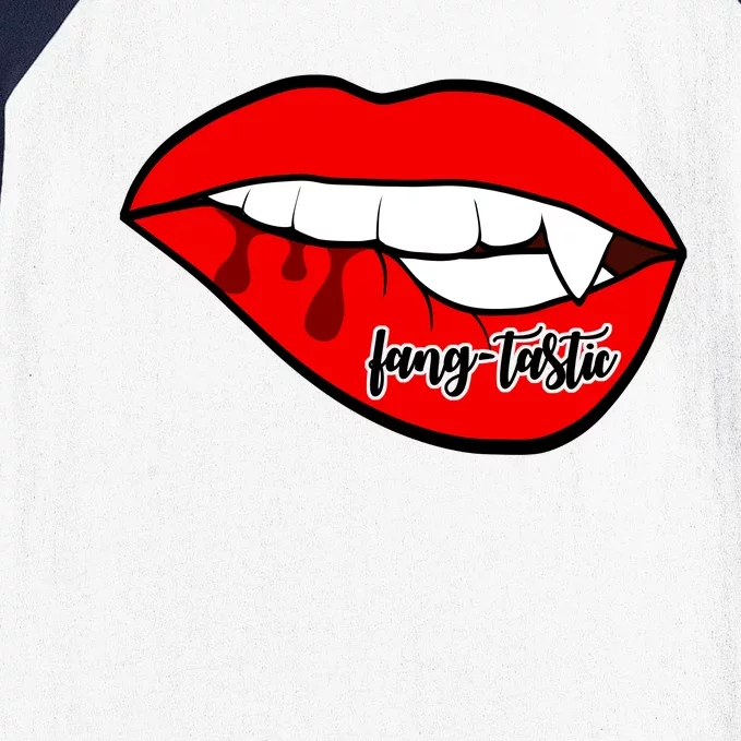 Fang Tastic Funny Vampire Lips Baseball Sleeve Shirt