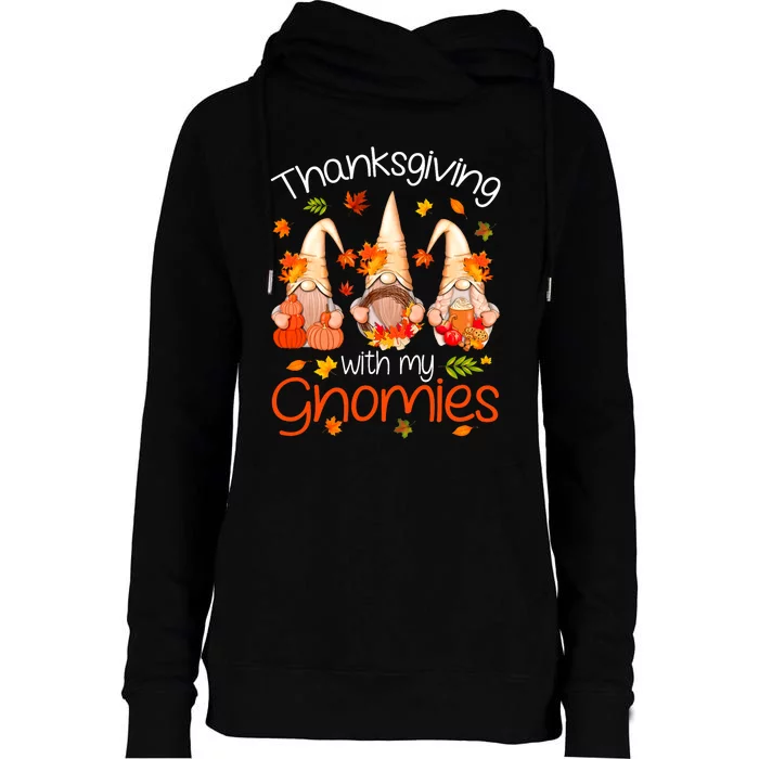 Funny Thanksgiving For Women Gnome Gnomies Lover Womens Funnel Neck Pullover Hood