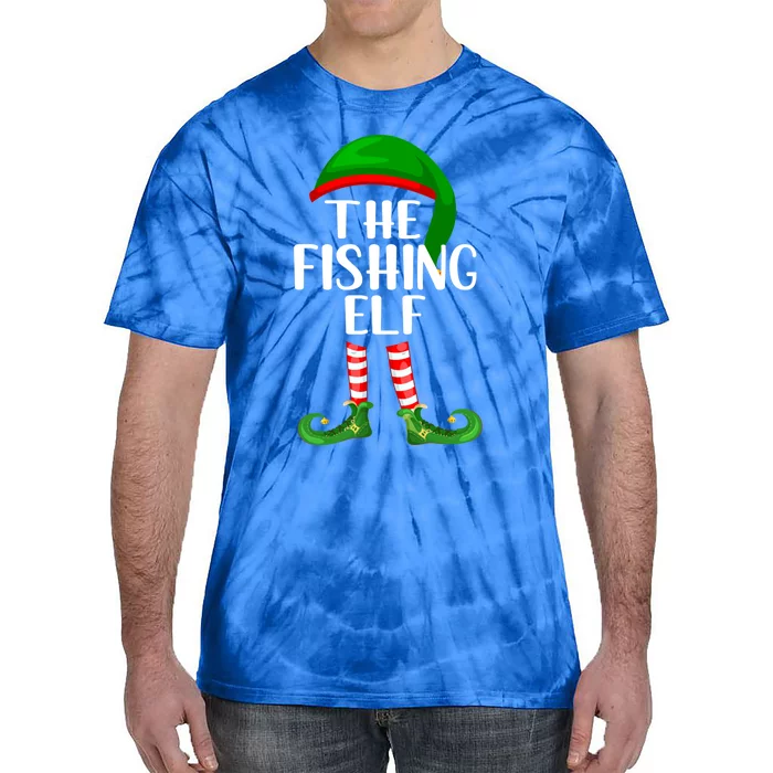 Funny The Fishing Elf Matching Family Christmas Gift Tie-Dye T-Shirt