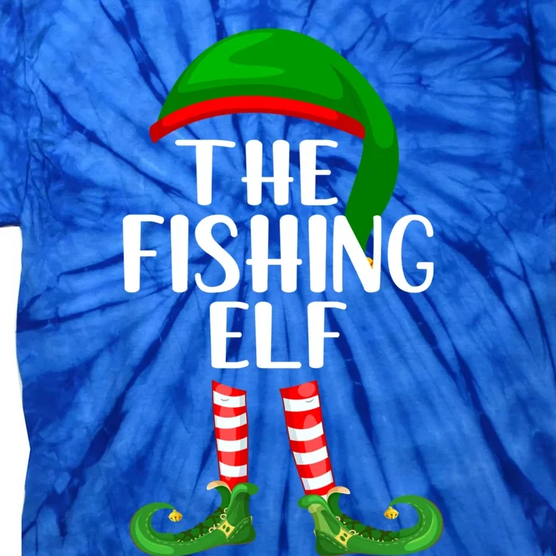 Funny The Fishing Elf Matching Family Christmas Gift Tie-Dye T-Shirt