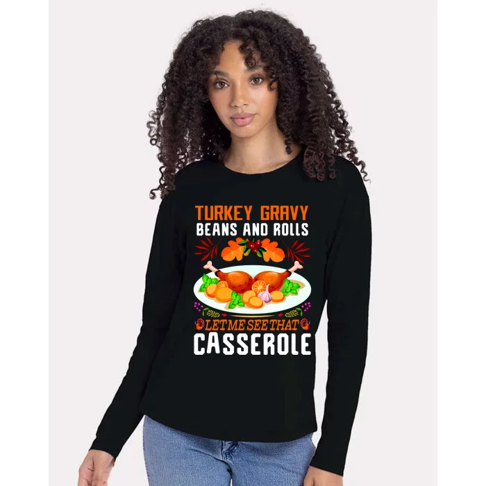 Funny Thanksgiving Food Womens Cotton Relaxed Long Sleeve T-Shirt