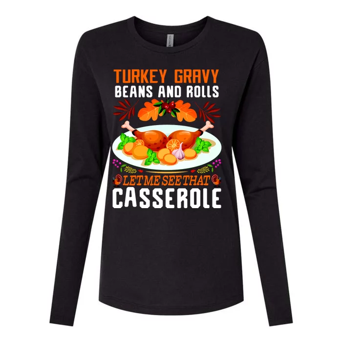 Funny Thanksgiving Food Womens Cotton Relaxed Long Sleeve T-Shirt