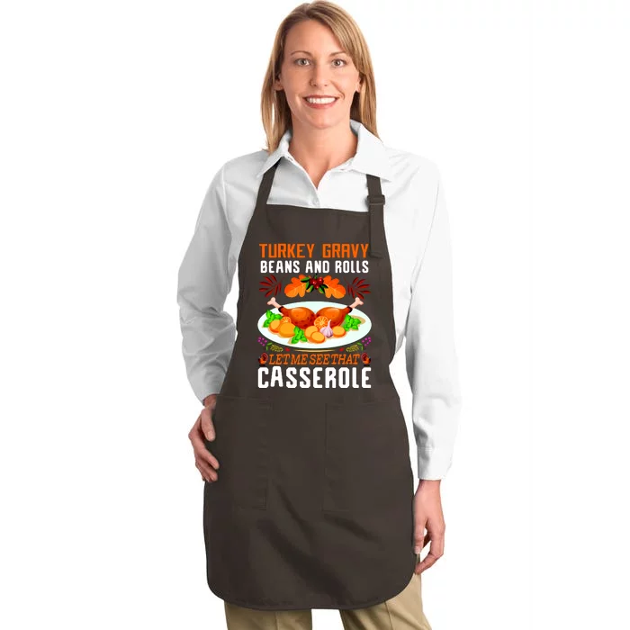 Funny Thanksgiving Food Full-Length Apron With Pocket