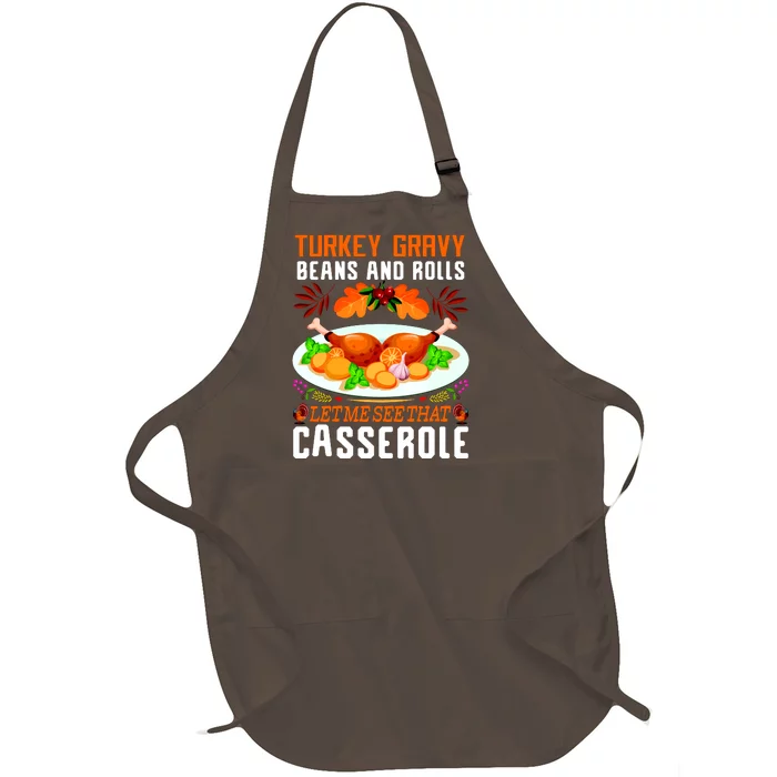 Funny Thanksgiving Food Full-Length Apron With Pocket