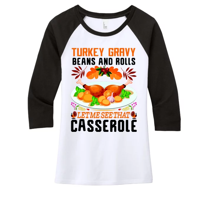 Funny Thanksgiving Food Women's Tri-Blend 3/4-Sleeve Raglan Shirt