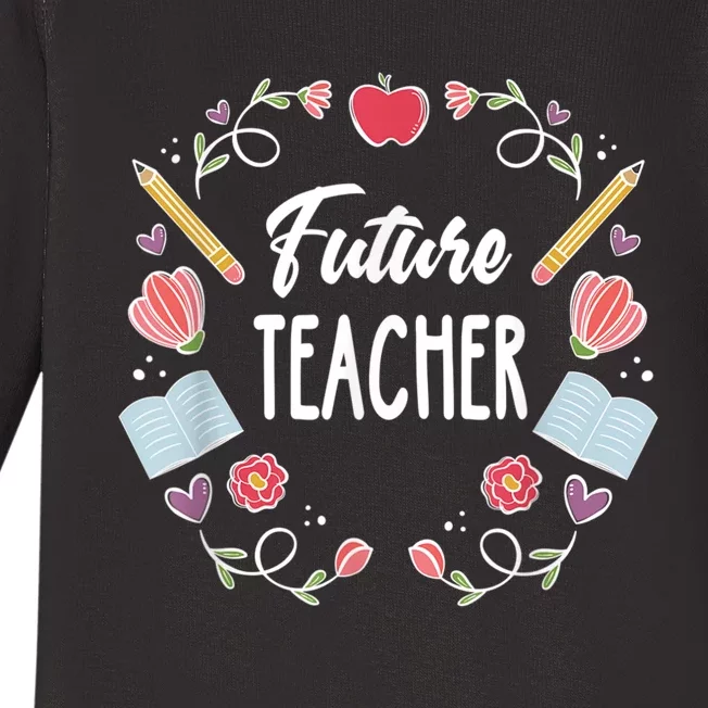 Future Teacher Baby Long Sleeve Bodysuit