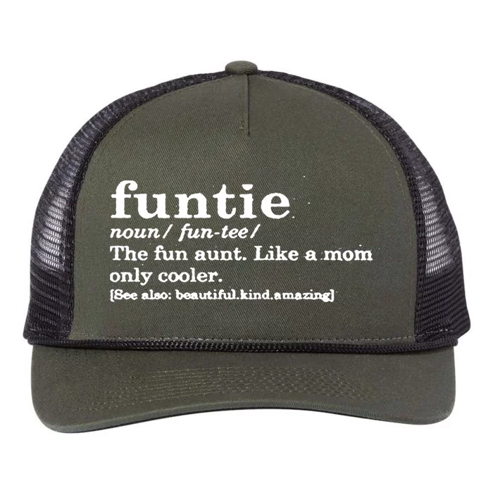 Funtie The Fun Aunt Like A Mom Only Way Cooler Funtie Aunt Gift Retro Rope Trucker Hat Cap