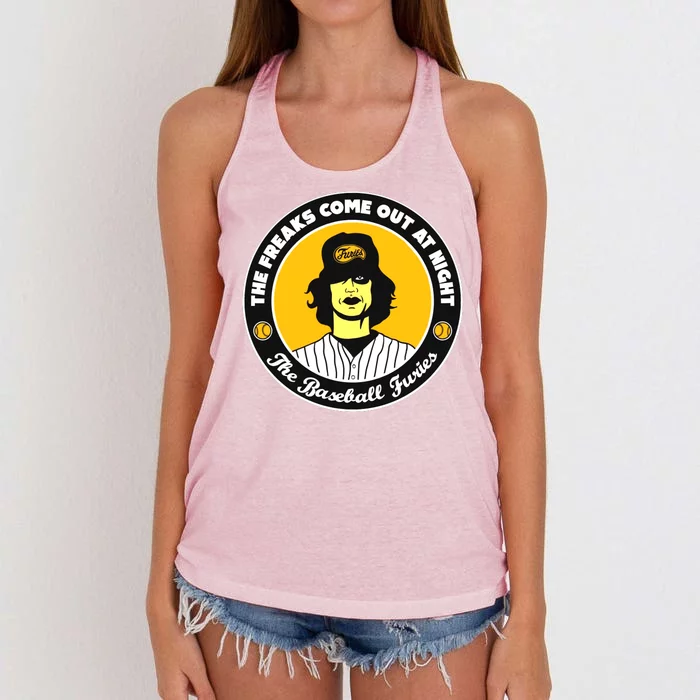 Funny The Freaks Come Out At Night The Baseball Furies Women's Knotted Racerback Tank