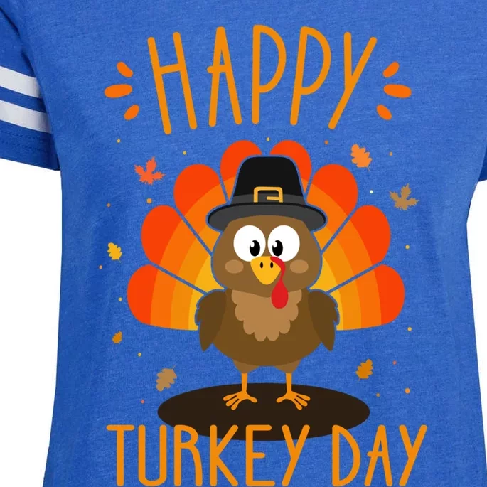 Funny Thanksgiving Family Dinner With Happy Turkey Day Gift Enza Ladies Jersey Football T-Shirt