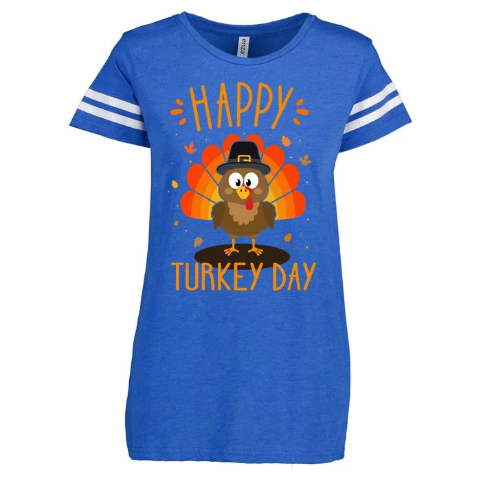 Funny Thanksgiving Family Dinner With Happy Turkey Day Gift Enza Ladies Jersey Football T-Shirt