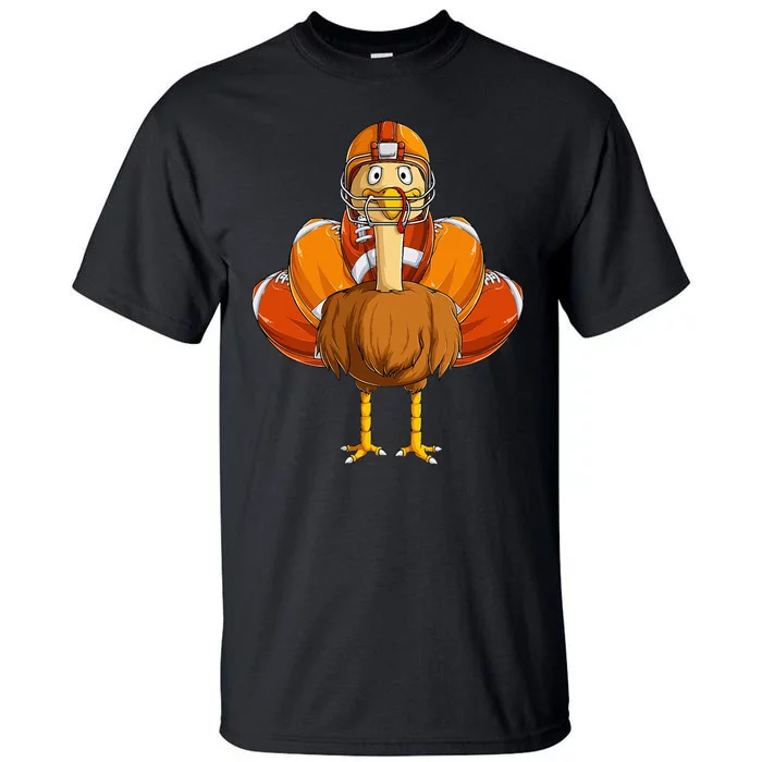 Funny Thanksgiving Football Turkey Tall T-Shirt