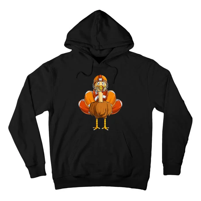 Funny Thanksgiving Football Turkey Tall Hoodie