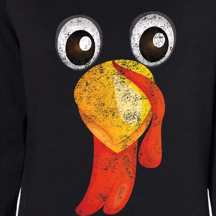 Funny Turkey Face Design Thanksgiving Turkey Gobble Womens California Wash Sweatshirt