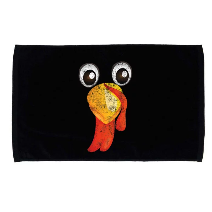 Funny Turkey Face Design Thanksgiving Turkey Gobble Microfiber Hand Towel