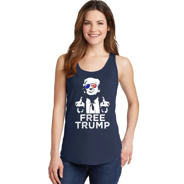 Free Trump, Free Donald Trump 2024 Ladies Essential Tank