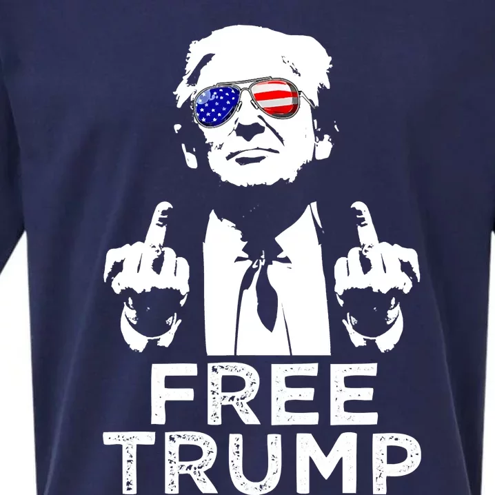 Free Trump, Free Donald Trump 2024 Sueded Cloud Jersey T-Shirt