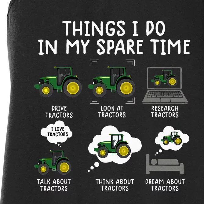 Funny Tractor Farming For Kids Farmer Women's Racerback Tank