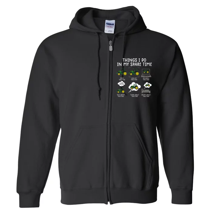 Funny Tractor Farming For Kids Farmer Full Zip Hoodie