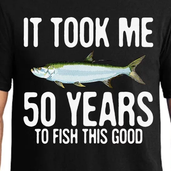 Funny Tarpon Fishing 50th Birthday 50 Years To Fish Great Pajama Set