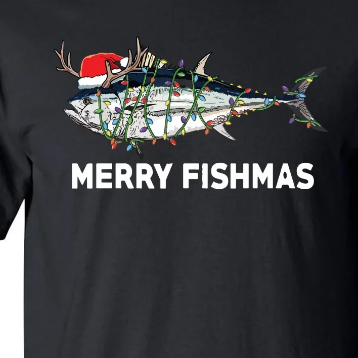 Funny Tuna Fish Christmas Santa Claus Xmas Fisherman Gift Tall T-Shirt