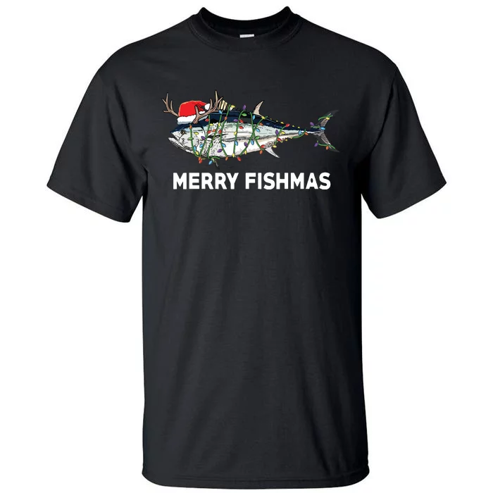 Funny Tuna Fish Christmas Santa Claus Xmas Fisherman Gift Tall T-Shirt