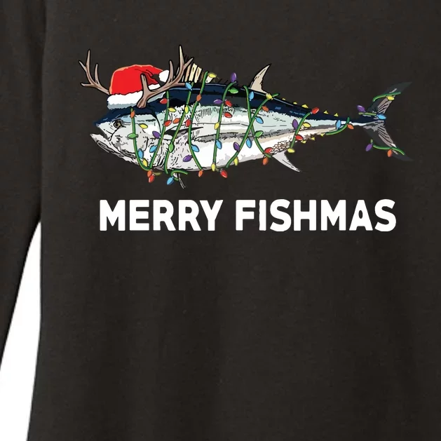 Funny Tuna Fish Christmas Santa Claus Xmas Fisherman Gift Womens CVC Long Sleeve Shirt