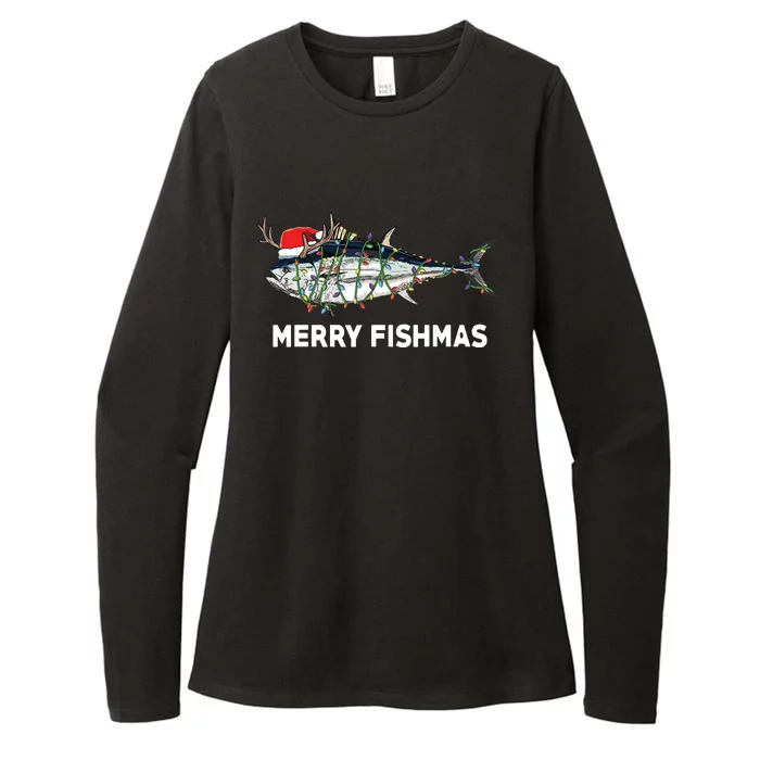 Funny Tuna Fish Christmas Santa Claus Xmas Fisherman Gift Womens CVC Long Sleeve Shirt