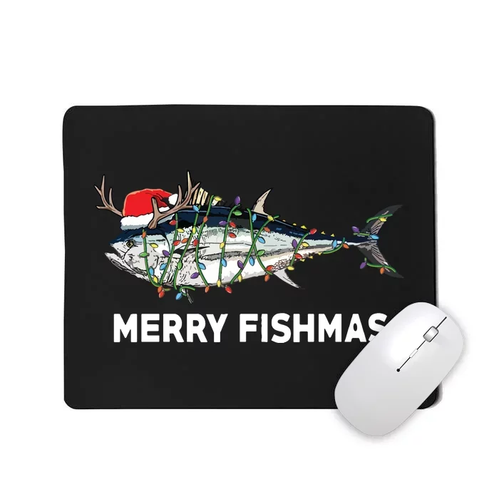 Funny Tuna Fish Christmas Santa Claus Xmas Fisherman Gift Mousepad