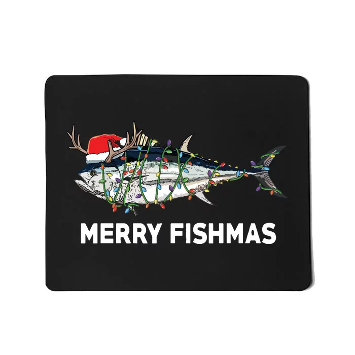 Funny Tuna Fish Christmas Santa Claus Xmas Fisherman Gift Mousepad