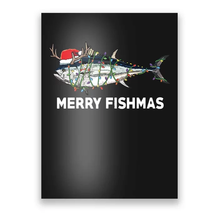 Funny Tuna Fish Christmas Santa Claus Xmas Fisherman Gift Poster