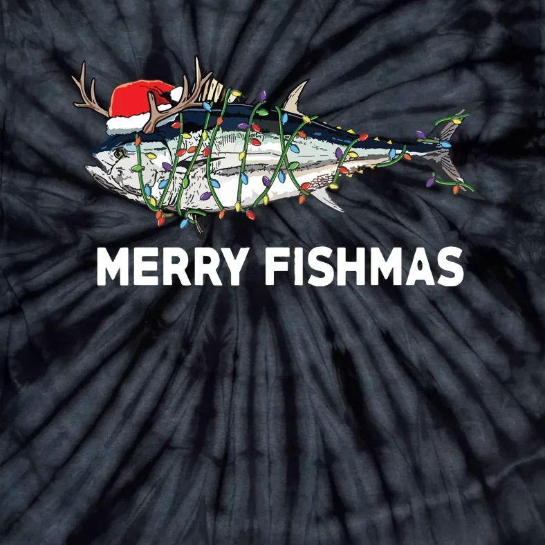 Funny Tuna Fish Christmas Santa Claus Xmas Fisherman Gift Tie-Dye T-Shirt