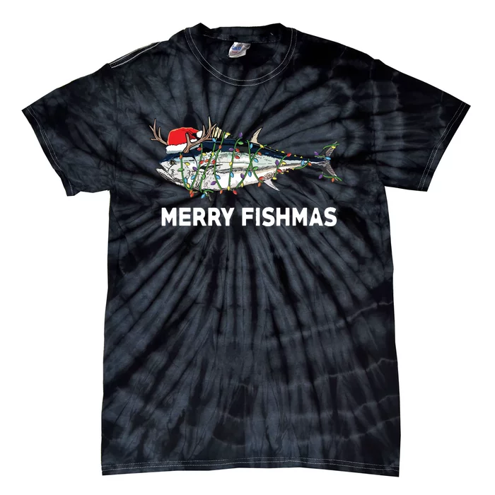 Funny Tuna Fish Christmas Santa Claus Xmas Fisherman Gift Tie-Dye T-Shirt