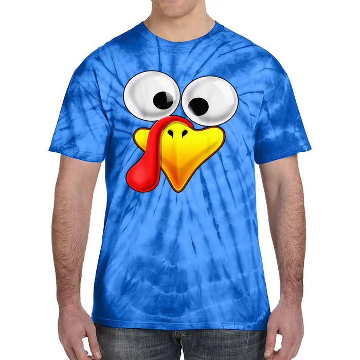 Funny Turkey Family Thanksgiving Turkey Face Friendsgiving Tie-Dye T-Shirt