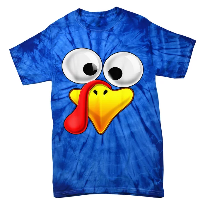 Funny Turkey Family Thanksgiving Turkey Face Friendsgiving Tie-Dye T-Shirt