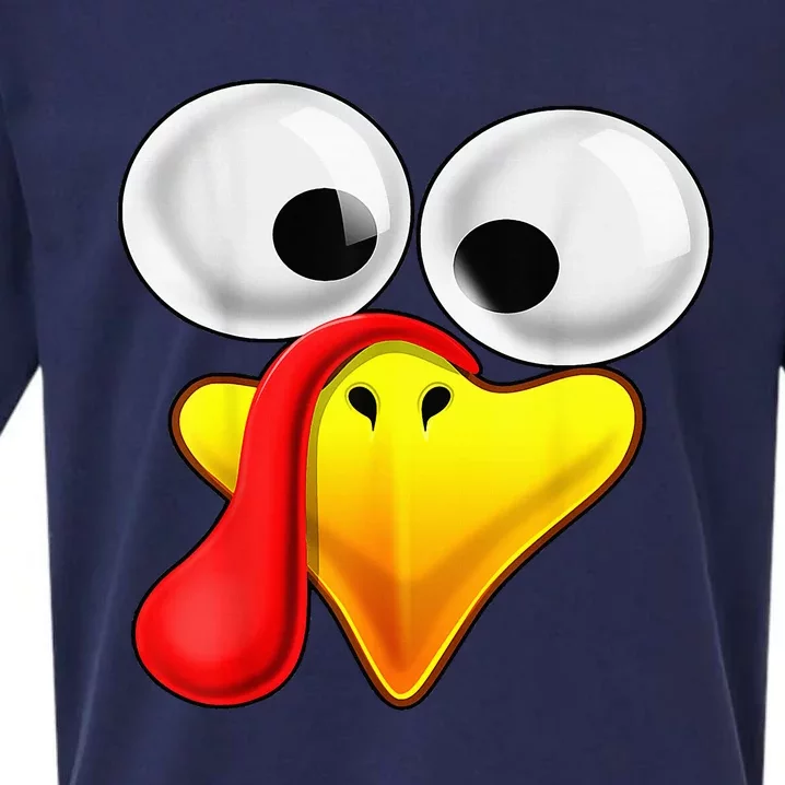 Funny Turkey Family Thanksgiving Turkey Face Friendsgiving Sueded Cloud Jersey T-Shirt