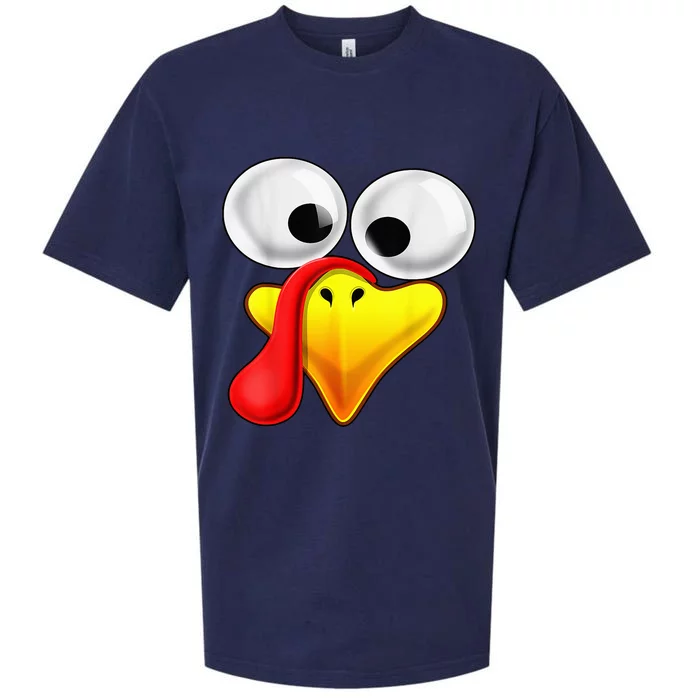 Funny Turkey Family Thanksgiving Turkey Face Friendsgiving Sueded Cloud Jersey T-Shirt