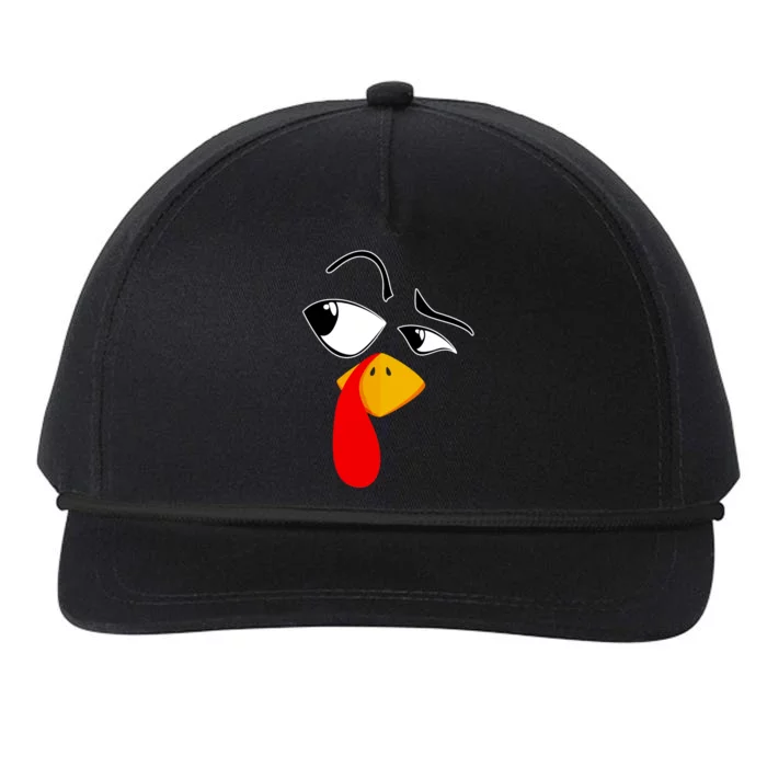 Funny Turkey Face Thanksgiving Costume Turkey Day Snapback Five-Panel Rope Hat