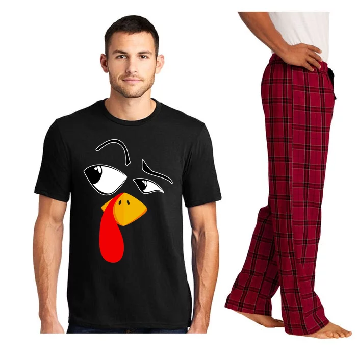 Funny Turkey Face Thanksgiving Costume Turkey Day Pajama Set