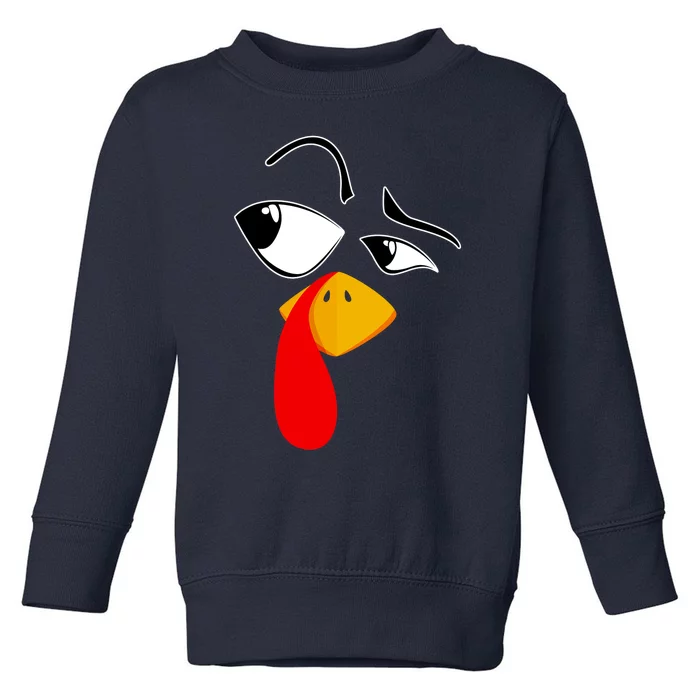 Funny Turkey Face Thanksgiving Costume Turkey Day Toddler Sweatshirt