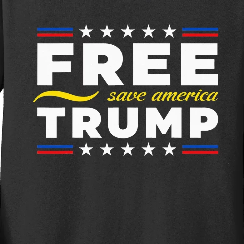 Free Trump Free Donald Trump 2024 Kids Long Sleeve Shirt