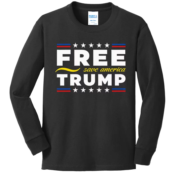 Free Trump Free Donald Trump 2024 Kids Long Sleeve Shirt