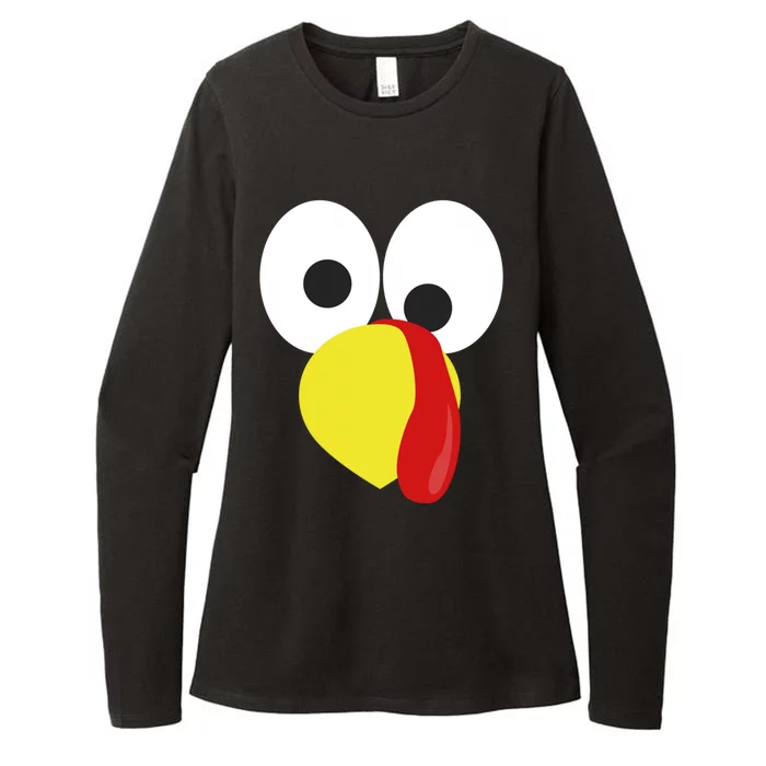 Funny Turkey Face Funny Gift Thanksgiving Autumn Fall Gift Womens CVC Long Sleeve Shirt